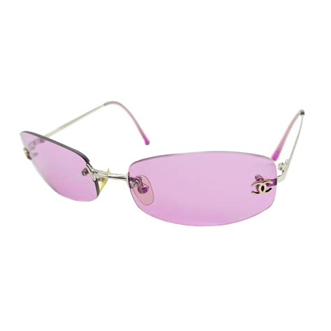 chanel vintage sunglasses purple lenses